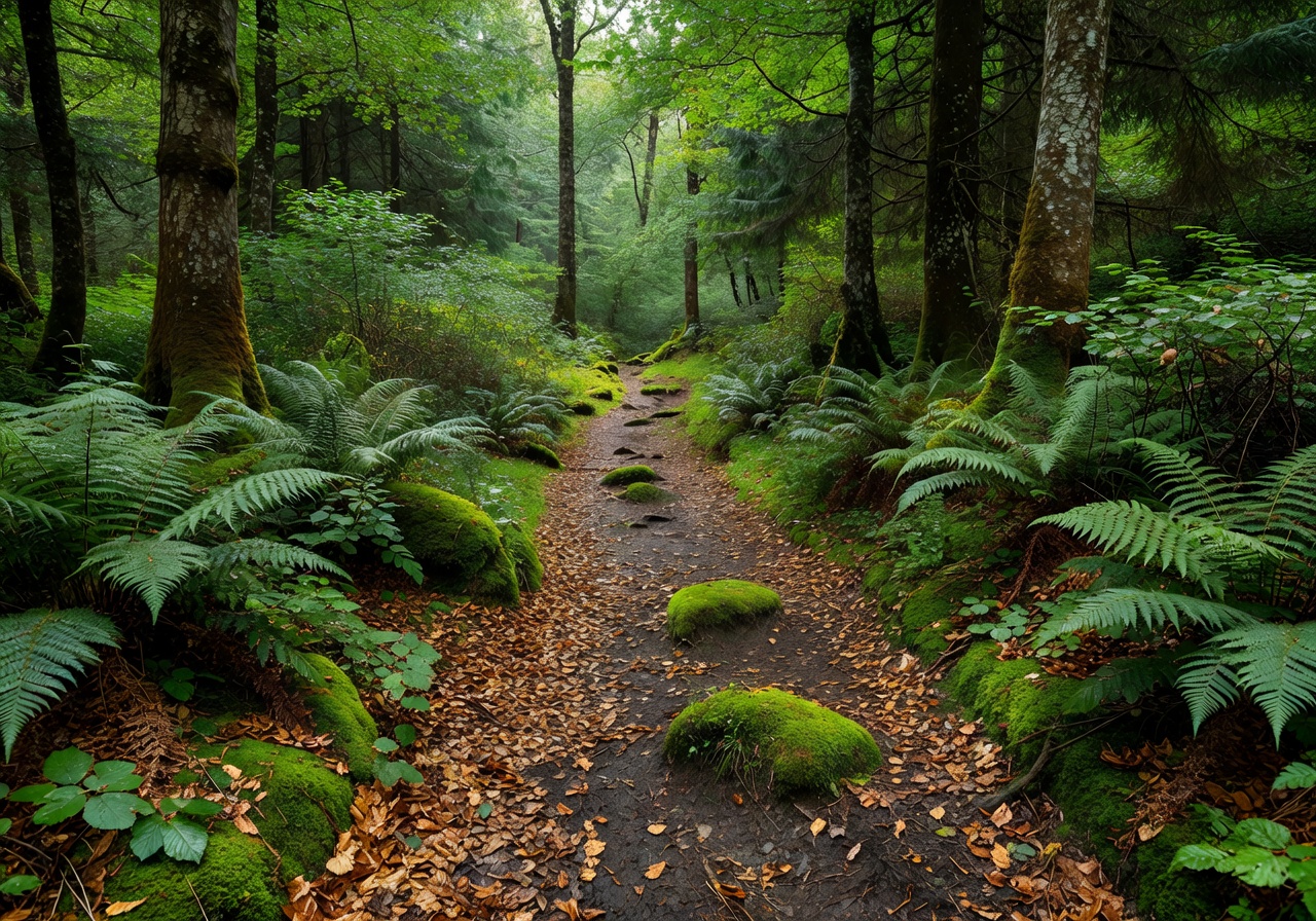 Lush green Slovenian nature path