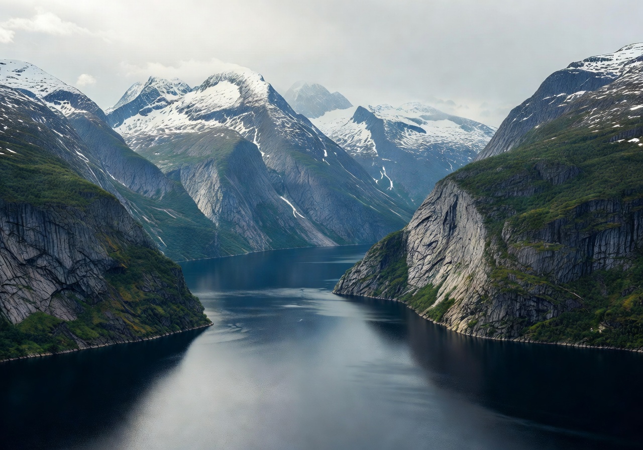 Majestic fjords and mountains in Norway